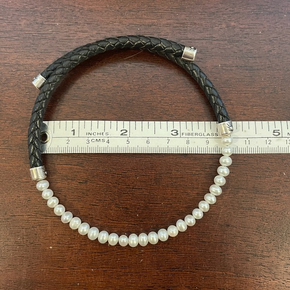 Silpada Freshwater Pearl & Black Leather Choker N1066 Vintage - Picture 15 of 15